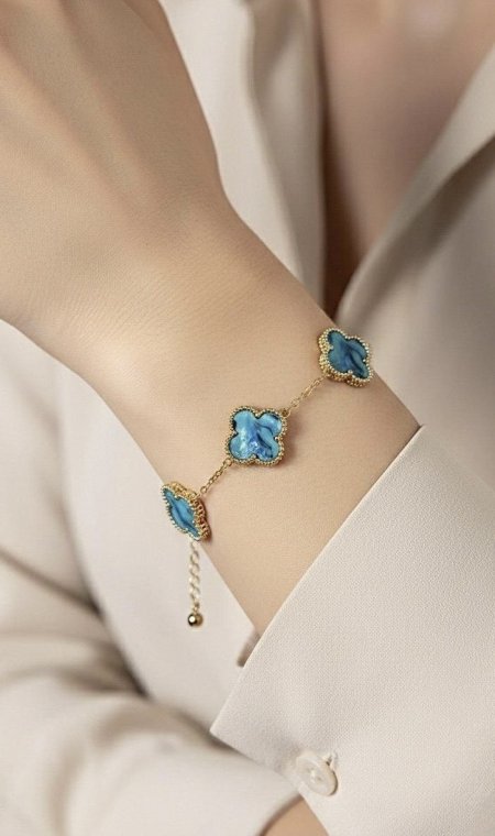 ذهبي / أزرق رخام