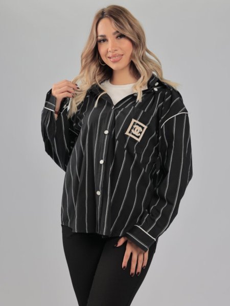 قميص CHANEL مقلم مع طاقيه