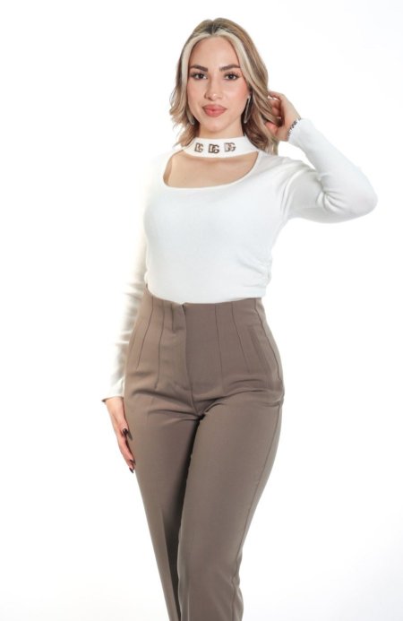 بلوز D&G صوف خفيف لوجو ع القبه