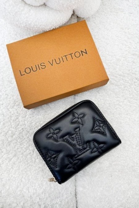 جزدان - LV small zip around ( أسود ) شامل علبة