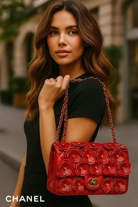 شنتة - CHANEL Flower الجديدة كلياً / شامل علبة
