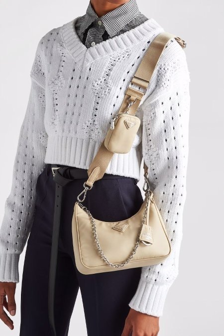 شنتة - PRADA Nylon / شامل علبة ( بيج )
